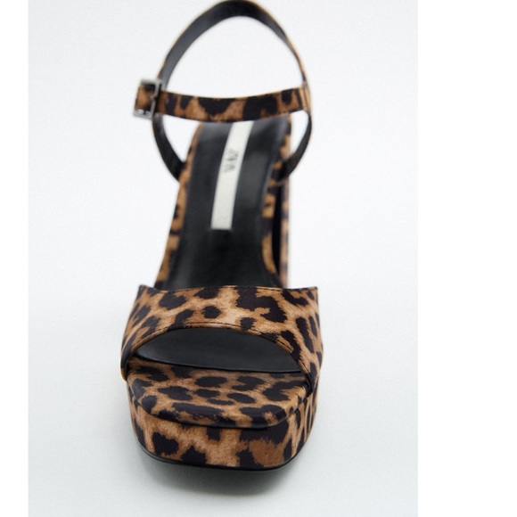 Zara Leopard Print Platform Heels - Picture 5 of 5